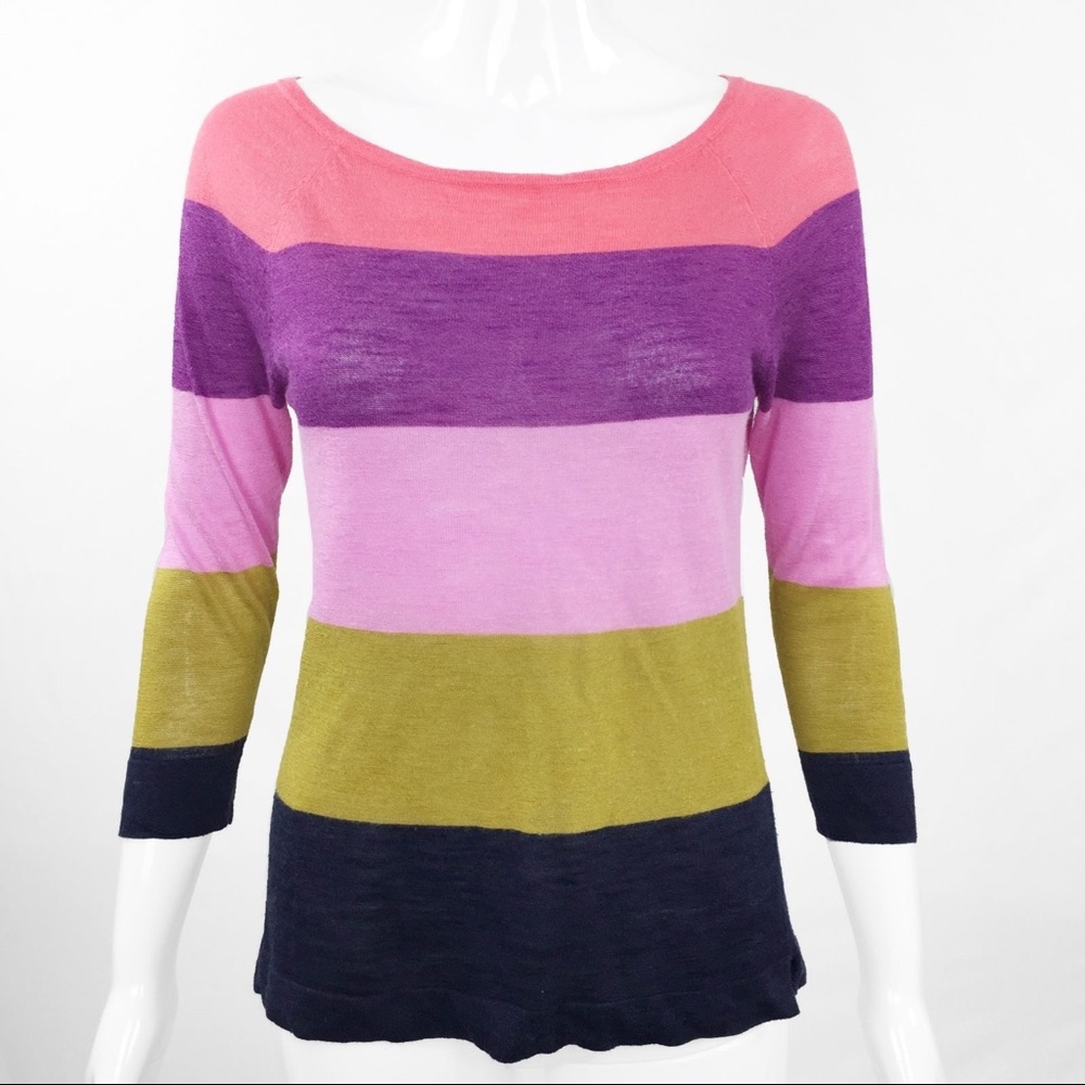 ANN TAYLOR LOFT — COLORFUL STRIPED 3/4 SLEEVE